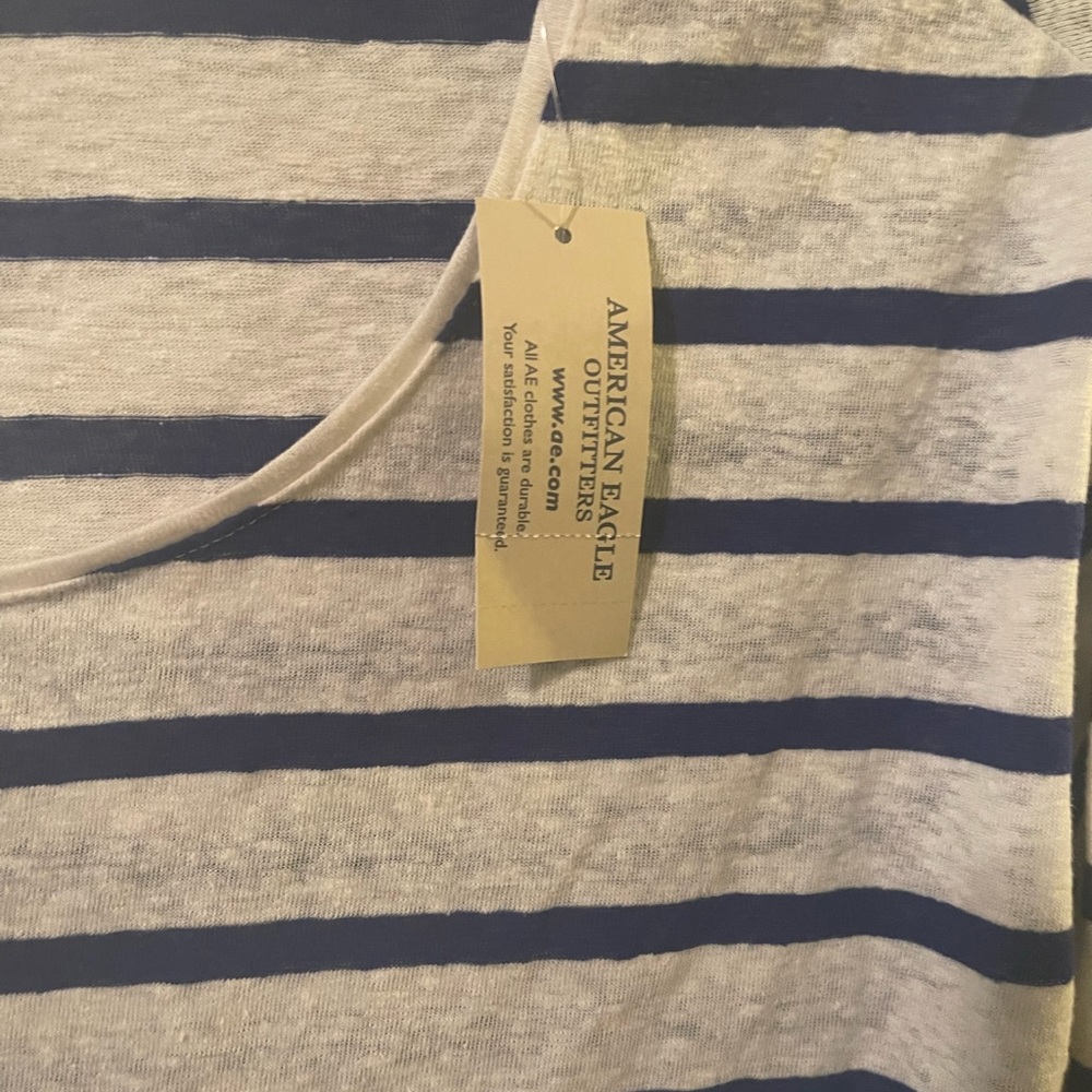 NWT American Eagle long sleeve blue stripped top.  Size medium. - Picture 4 of 4